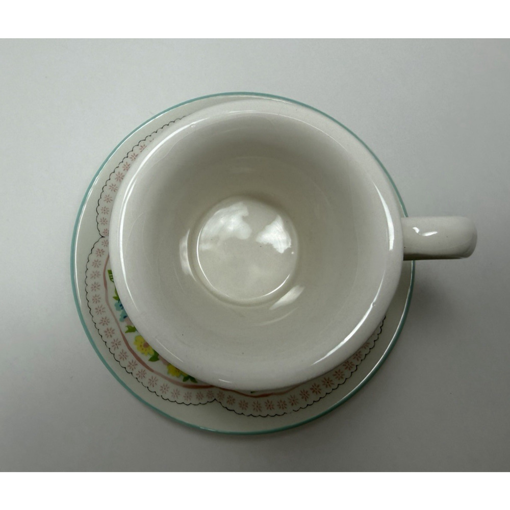 Yankee Candle Vintage Floral Pastel Ceramic Teacup & Saucer Tea Light Holder - Picture 5 of 6
